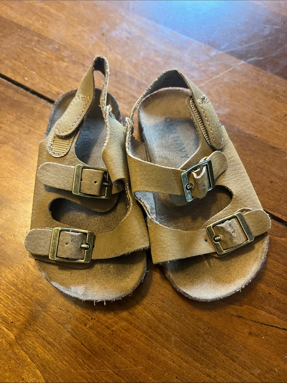 Old Navy Tan Kids Double-Buckle Sandals